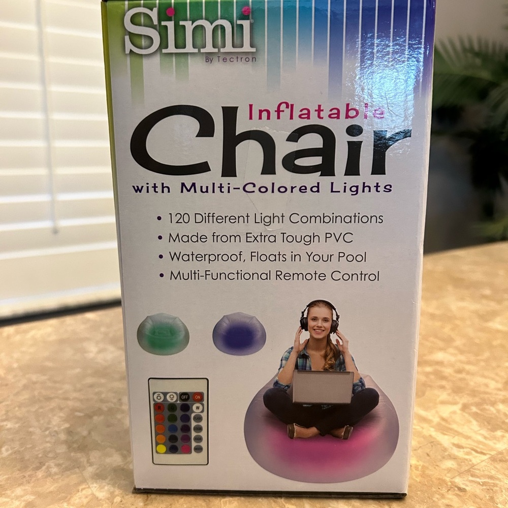 Simi Inflatable Chair with Multi-Colored Lights - Picture 4 of 4